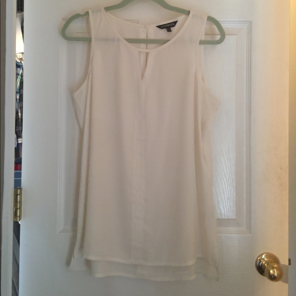Express off white sleeveless top
